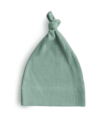 Mushie | Ribbed Baby Beanie - Roman Green (0-3 MONTHS) | Little Lights Co.