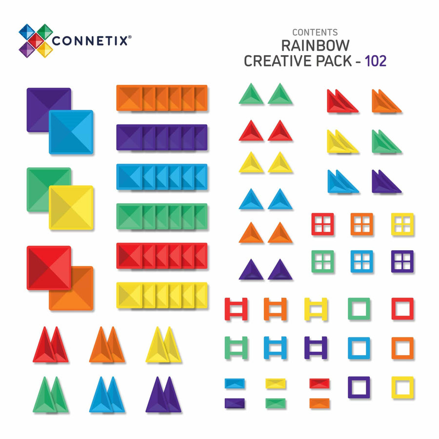 Connetix Magnetic Tiles |  102 Piece Creative Pack