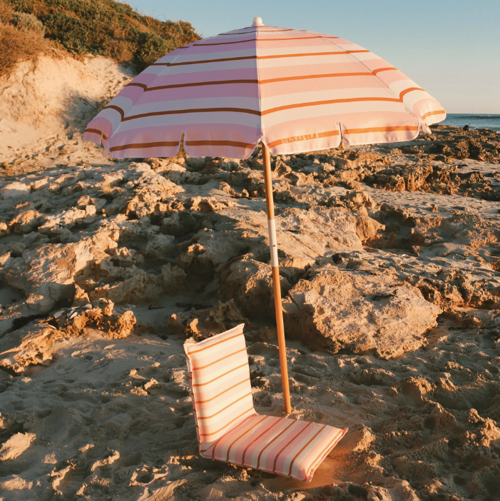 Sunnylife | Beach Umbrella - Summer Stripe Strawberry Sorbet