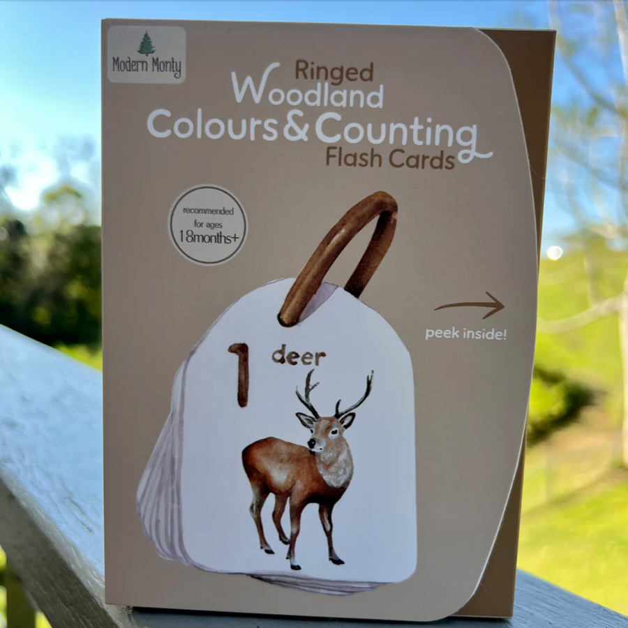 Modern Monty | Ringed Woodland Colours and Counting Flash Cards