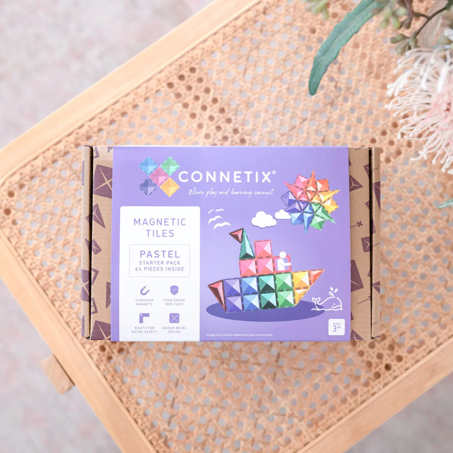 Connetix Magnetic Tiles |  Pastel Starter Pack 64 pc
