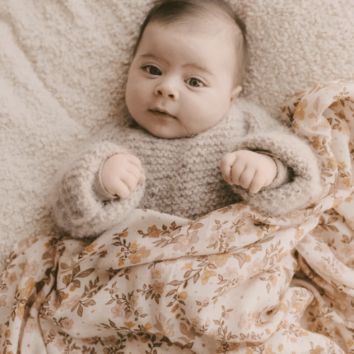 Fox and Fallow | Organic Muslin Wrap Swaddle, Sweet Pea | Little Lights Co.