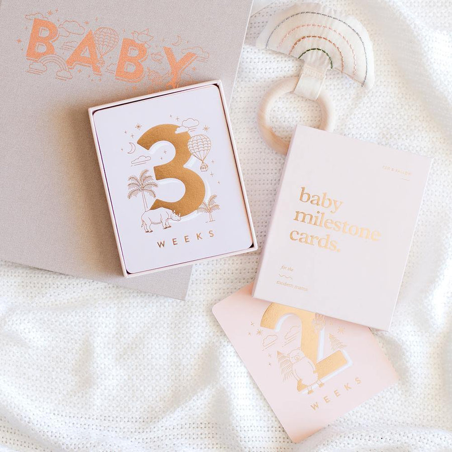 Baby Milestone Cards - Pink | Fox & Fallow | Little Lights Co.