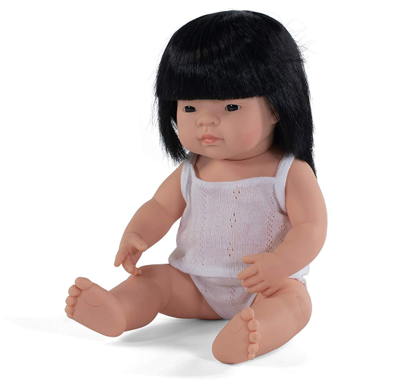 Miniland Doll | Anatomically Correct Baby Doll Asian Girl, 38 cm | Little Lights Co.