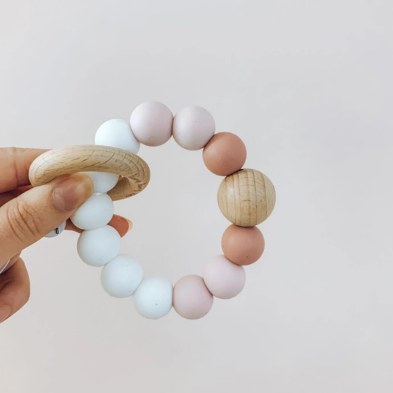 Round Silicon Ball Teether - Peach Dream | Funny Bunny Kids | Little Lights Co.