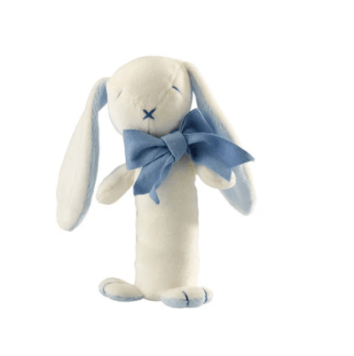 Oscar The Blue Bunny, Soft Organic Toy Stick Rattle | Maud n Lil | Little Lights Co.