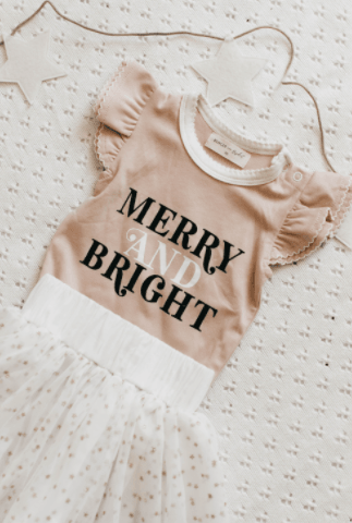 Bencer & Hazelnut | Merry & Bright - Christmas Romper/Tee | Little Lights Co.