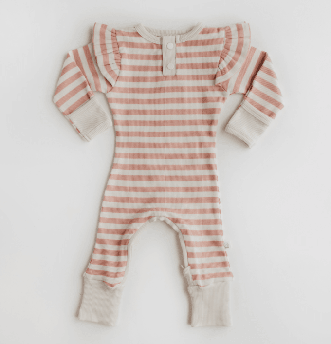 Snuggle Hunny Kids | Rose Stripe Growsuit | Little Lights Co.