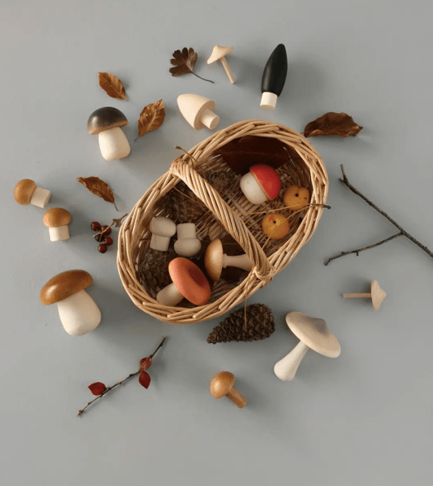 Forest Mushrooms in a Basket | Moon Picnic | Little Lights Co.
