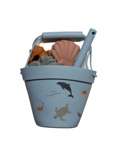 Silicone Beach Bucket Set, Sea Life