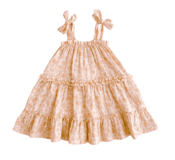 Seashell Dress - Cream and Mandarin | India & Grace | Little Lights Co.