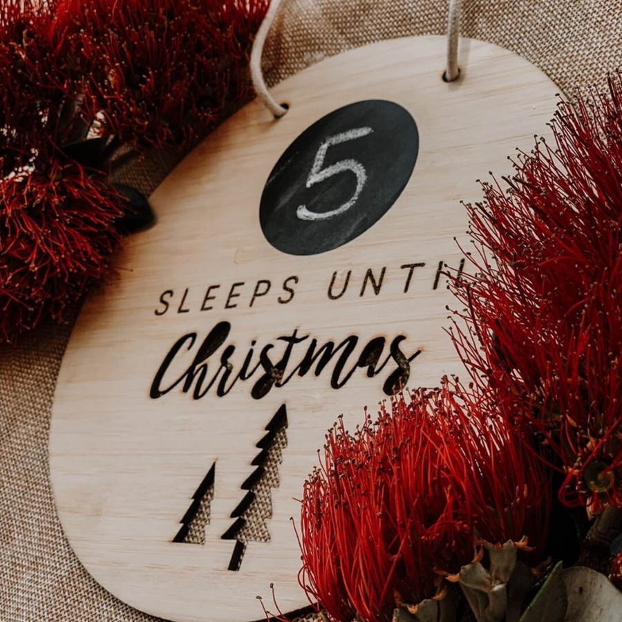 Countdown the Sleeps till Christmas Plaque - trees | Funny Bunny Kids