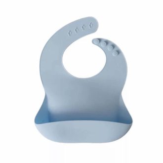 Little Lights Co | Silicone Baby Bib, Baby Blue