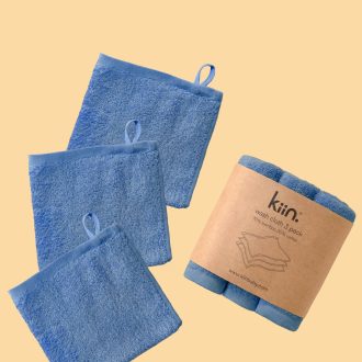 Kiin | Wash Cloths 3 pack, Blue Shadow