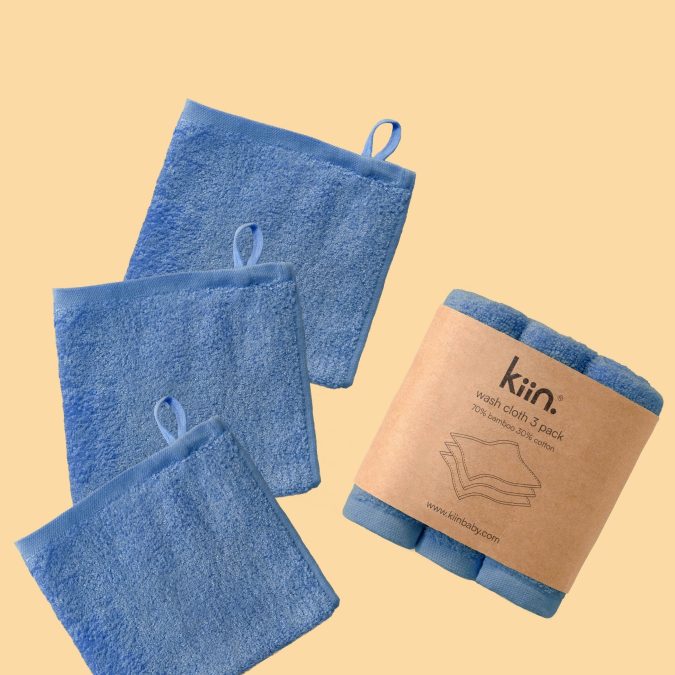 Kiin | Wash Cloths 3 pack, Blue Shadow