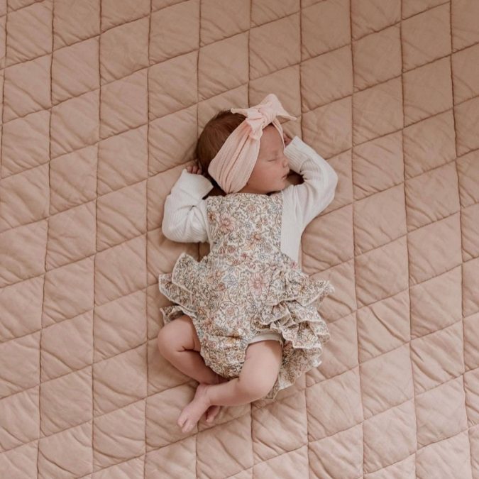 Linen Social | Linen Baby Play Mat, Wild Rose - Image 4