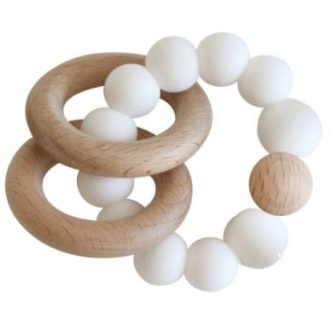 Alimrose | Beechwood Teether Rings Set, Milk