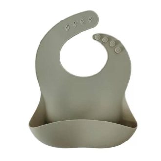 Little Lights Co | Silicone Baby Bib, Olive