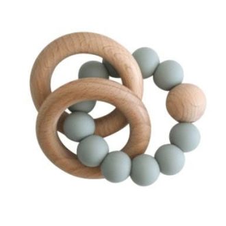 Alimrose | Beechwood Teether Rings Set, Sage