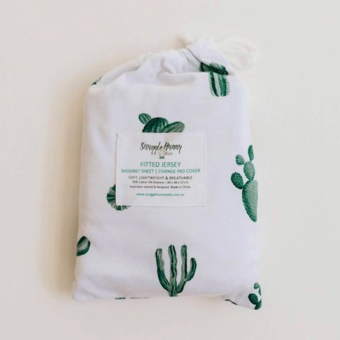Snuggle Hunny Kids |  Bassinet Sheet / Change Pad Cover - Cactus - Image 3