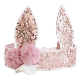 Alimrose | Sequin Bunny Crown, Rose Gold