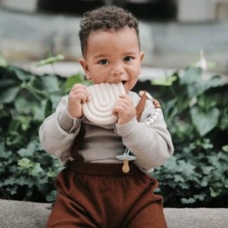 Mushie | Rainbow Teether, Shifting Sand
