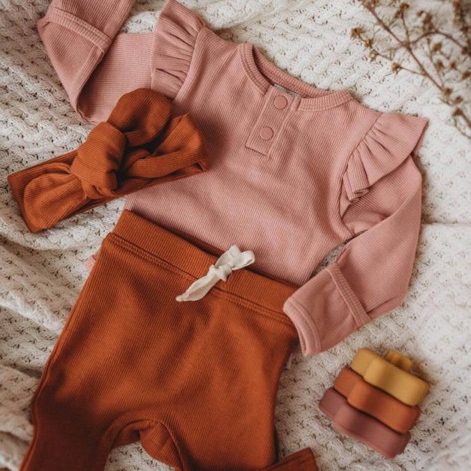Snuggle Hunny Kids | Long Sleeve Bodysuit, Rose - Image 4