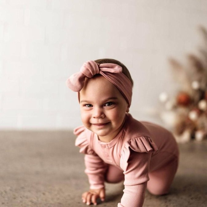 Snuggle Hunny Kids | Long Sleeve Bodysuit, Rose - Image 6