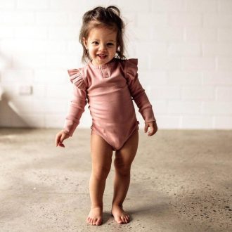 Snuggle Hunny Kids | Long Sleeve Bodysuit, Rose