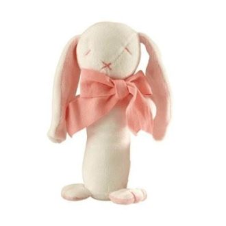 Maud n Lil | Soft Toy Stick Rattle, Rose The Bunny