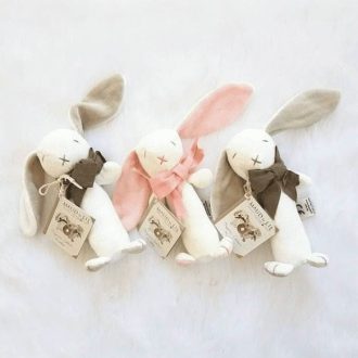 Maud n Lil | Soft Toy Stick Rattle, Rose The Bunny