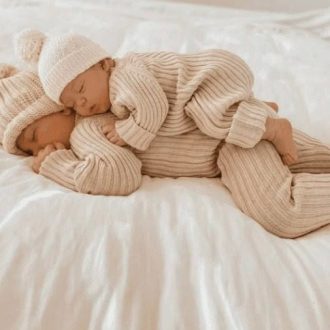 Little B's Nursery | Ribbed Romper, Honey Milk