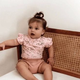 Snuggle Hunny Kids | Short Sleeve Bodysuit, Pink Wattle