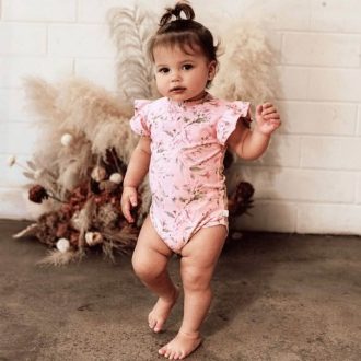 Snuggle Hunny Kids | Short Sleeve Bodysuit, Pink Wattle
