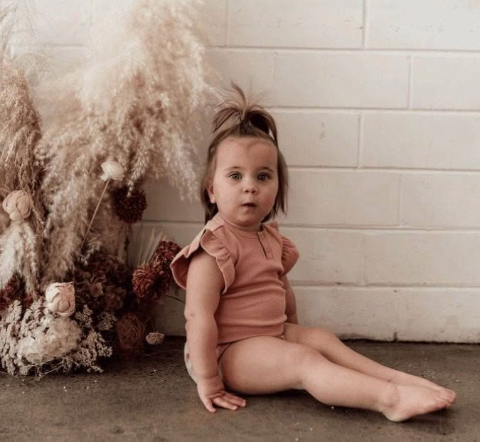 Snuggle Hunny Kids | Short Sleeve Bodysuit, Rose - Image 2