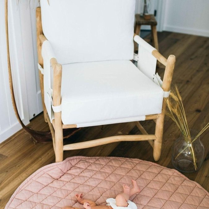 Linen Social | Linen Baby Play Mat, Wild Rose - Image 3