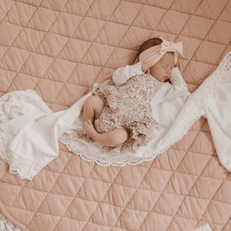 Linen Social | Linen Baby Play Mat, Wild Rose