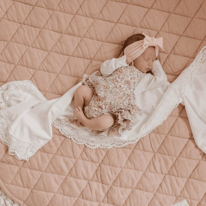 Linen Social | Linen Baby Play Mat, Wild Rose - Image 2