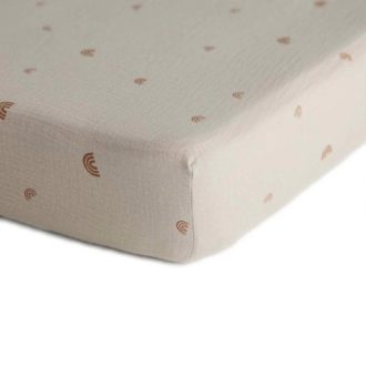 Mushie | Bassinet Sheet, Rainbows