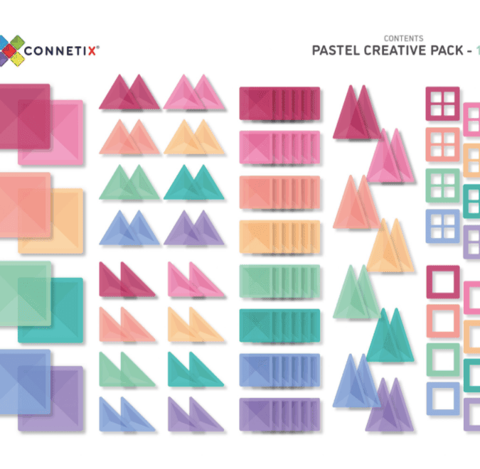 Connetix Magnetic Tiles | 120 Piece Pastel Creative Pack - Image 4