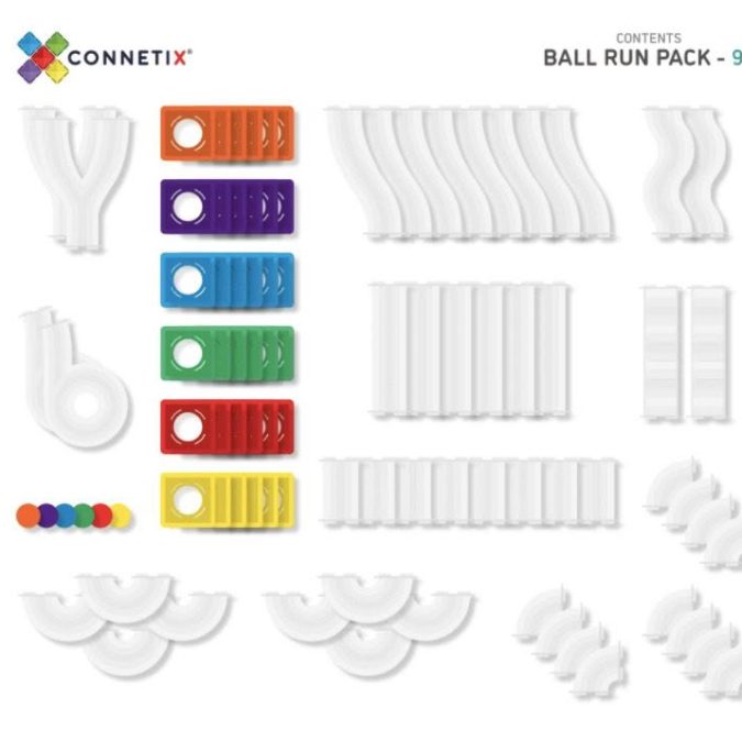 Connetix Magnetic Tiles | 92 Piece Ball Run Pack - Image 3