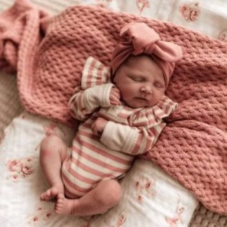 Snuggle Hunny Kids | Long Sleeve Bodysuit, Rose Stripe