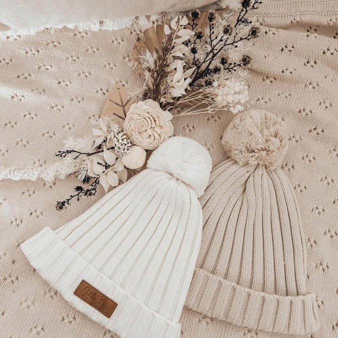 Little B's Nursery | Ribbed Baby Beanie, Milk - Image 2