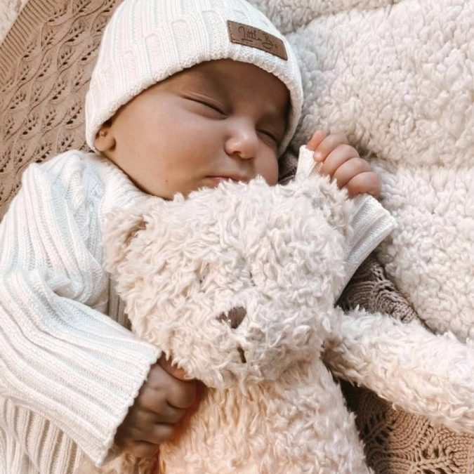 Little B's Nursery | Ribbed Baby Beanie, Milk - Image 4