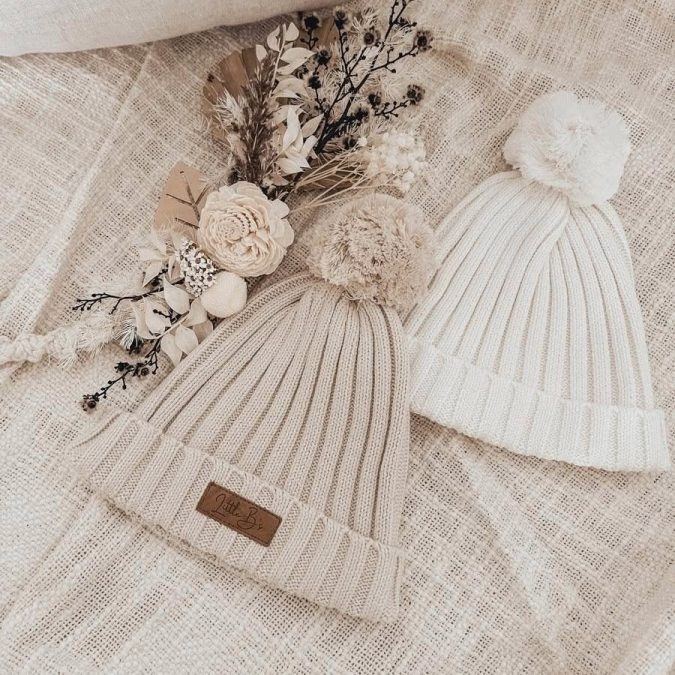 Little B's Nursery | Ribbed Baby Beanie, Honey Milk - Image 3