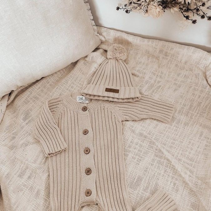 Little B's Nursery | Ribbed Baby Beanie, Honey Milk - Image 4