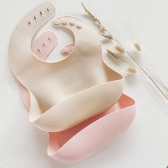 Little Lights Co | Silicone Baby Bib, Blush