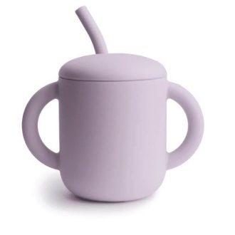 Mushie | Silicone Training Cup & Straw, Soft Lilac