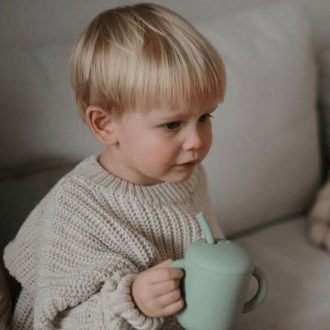 Mushie | Silicone Training Cup & Straw, Soft Lilac