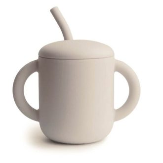 Mushie | Silicone Training Cup & Straw, Shifting Sand